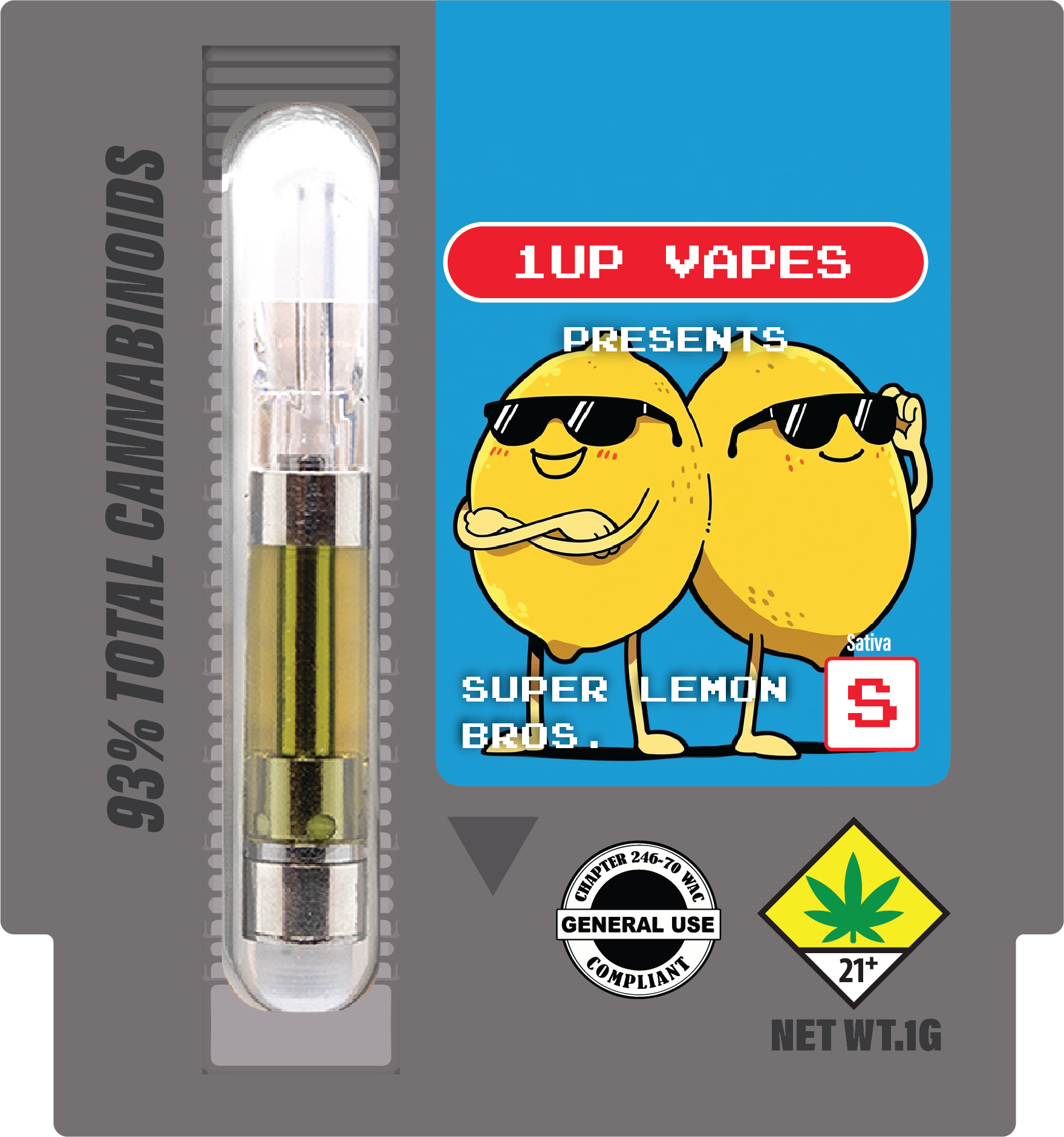 Super Lemon Bros 1UP vape package